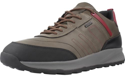 Geox Scarpe da Ginnastica da Uomo U Terrestre B WPF A, Militare Dk Rosso, 44 EU