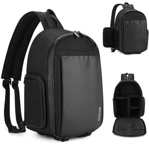 BAIGIO Professionell Kamerarucksack Gepolsterte Kameratasche DSLR Fotorucksack Wasserfeste Kamera Rucksack Foto Tasche Sling Umhängetasche Fototasche für Canon Nikon Sony Fujifilm Olympus Kodak Lenses