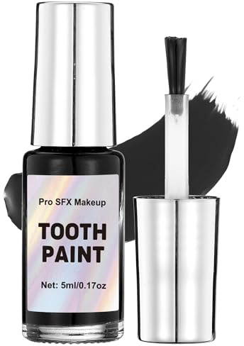 Wismee Black Tooth Paint, Professional Black Out Teeth Makeup, Perfect for Cosplay, Halloween Makeup, Theater, and Special Effects