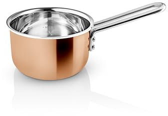 EVA TRIO Casserole en cuivre 1,0 l 13 cm Cuivre Élégante avec régulation précise de la chaleur | Hygiénique, durable et facile à nettoyer | Convient à toutes les sources de chaleur | Cuivre