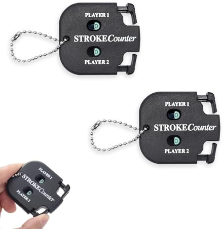 2 Pcs Golf Ball Counter, Golf Stroke Counter, Mini Golf Shot Clicker Counter, Golf Shot Counter, Golf Score Counter with Dial Reset Tool Key Chain for Different Kinds of Competitions and Games (black)
