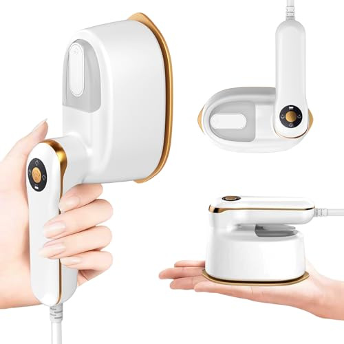 Annmiir Défroisseur Vapeur, 140 x 80 mm Panneau de glaçure céramique, écran LCD, 120 ml réservoir d'eau, 1100W et chauffage 15s, Défroisseur vapeur à 4 vitesses pour vêtements de tous types de tissus