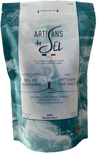 Sel Fin de Guérande IGP < 3 mm | Sel Marin Naturel Français, Non Raffiné, Non Chauffé et Non Broyé | 475 g | Artisans du Sel
