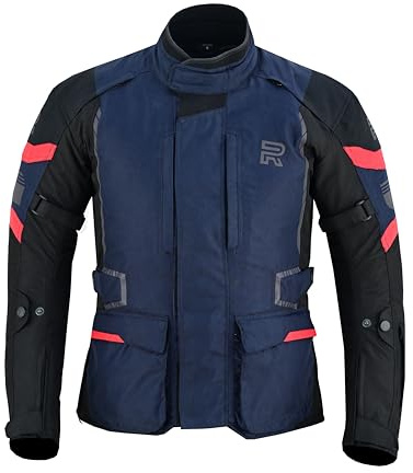 RAXUS FORCE CHAQUETA DE MOTO HOMBRE INVIERNO IMPERMEABLE Homologada CE (FR/ES, Letras, 4XL, Regular, Regular, Azul)