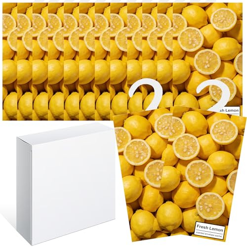 14pcs Profumatori Armadio e Cassetti, Profumatore Auto, Profuma Armadio Vestiti, Profumo Aromi Sacchetti Lavanda Profumati per Armadio Cassetti Armadietti (Limone)
