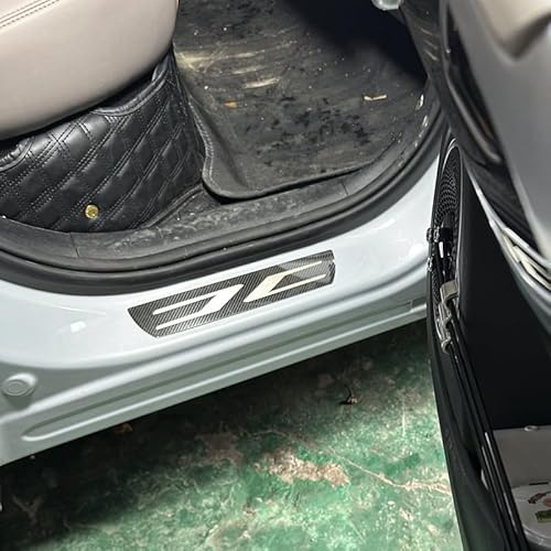4PCS Car Door Sill Guard for Citroën Jumper 2010–2022 X250, Anti-Scratch Door Entry Guard, Stainless Steel Door Sill Protector, Scuff Plate, Automotive Exterior Accessories,B-Carbon Fiber