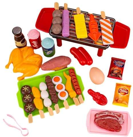 Leksaksgrill: grillleksak, grillmat, realistiska, pedagogiska för | pojkar, flickor, set med för n