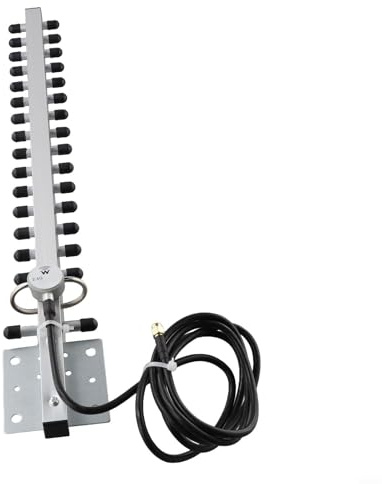 25dBi Outdoor Directional Antenna High Gain Signal Booster for Wireless Router WiFi Range Extender Band RP- for sma Connector Aluminium Alloy Black