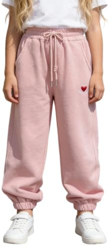 Generiska joggingbyxor för flickor, haremsbyxor, långa byxor, sportbyxor | Fritidsbyxor, säckig, ventilerande träningsbyxor, hög midja, sweatpants, yogabyxor med fickor, barn, stretchbyxor