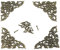 LAUBLUST Metall Ornamente im 4er Set - Messing Style ca. 65 x 37 x 2 mm - Florales Jugendstil Design - Deko Ecken zum Verzieren von Kisten Möbeln Büchern