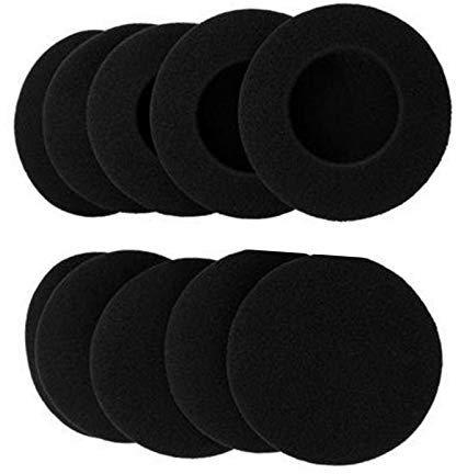 KERDEJAR Ersatz-Ohrpolster aus Schaumstoff für Logitech H600 H330 H340/Aiwa HP-CN5/Labtec Axis 502 Headset, Schwarz, 60 mm, 5 Paar