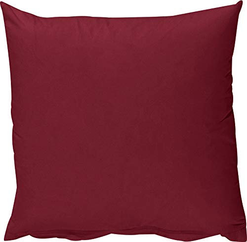 Erwin Müller Kuschelkissenbezug, Kissenhülle Renforcé Würzburg, Uni weinrot Größe 40x40 cm - strapazierfähig und temperaturausgleichend, mit Reißverschluss