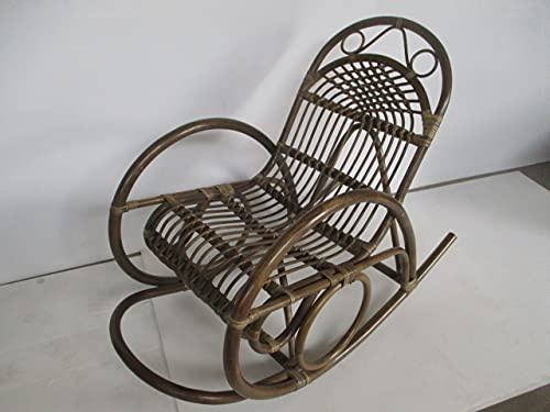 fantasie d oriente SEDIA POLTRONA A DONDOLO IN RATTAN VIMINI NOCE CM.62X128X 100 H. VIMINI NON IN KIT DI MONTAGGIO