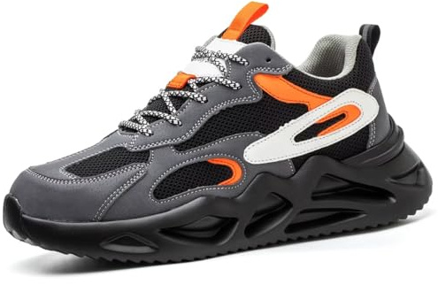 Annvia Steel Toe Cap Trainers for Men Women Lightweight Work Shoes Safety Trainers Breathable Non Slip Ladies Safety Boots Size 8 Blue 43