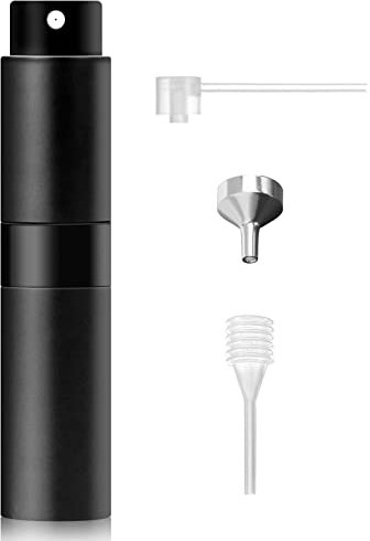 Redamancy Atomiseur Parfum, 8ml Atomiseur de Parfum Rechargeable, Mini Vaporisateur Voyage, Recharge Spray Flacon de Parfum, Femme Homme Portable pour Voyage et Vacances(Noir)