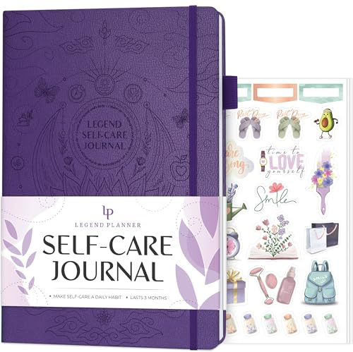 Legend Självvård Journal – guidad daglig reflektionsdagbok för att stödja psykisk och fysisk hälsa – daglig humör, meditation och personlig utveckling anteckningsbok – 18 x 26,5 cm, varar 3 månader