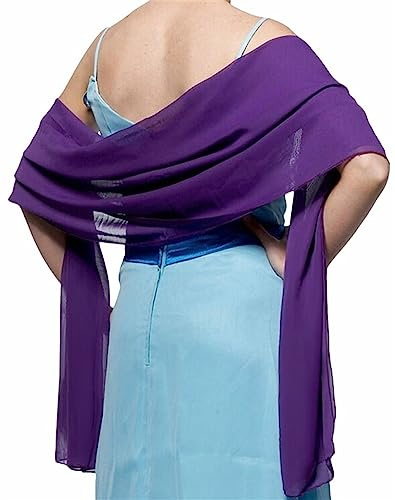 Lifup Scialle Stola di Chiffon Donna Elegante Coprispalle da Sposa Leggera Morbida Sciarpa da Sera Per Matrimoni Cerimonia Sposa Festa