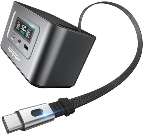 AFERIY 99.2Wh/31000mAh Portable Power Station, 100W Camping Power Bank Solar Generator with LiFePO4 Battery 145W Max USB/Type C Outlet, Built in Extension Cable for Outdoor Travel and Business Trips