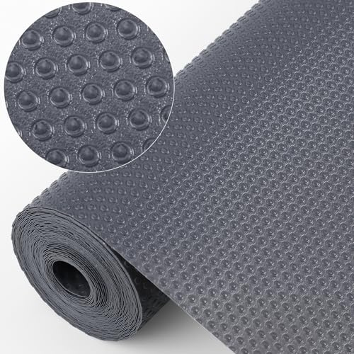 Dntorx Schubladenmatte Nicht Klebend 50 x 600 cm, Antirutschmatte Schubladen mit 70 Stück Doppelseitige Klebepunkte EVA Wasserdichte Kühlschrankmatten für Regale Küche Schubladen Kühlschrank (Grau)