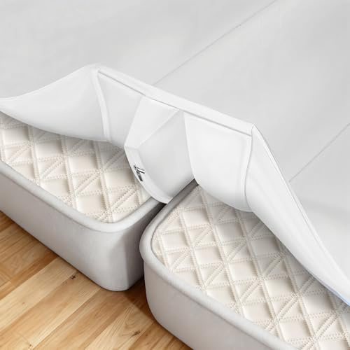 Bisenkud 3-in-1 Bed Bridge Connector Twin to King Mattresses - with Sheet Strap 78x 75, Machine Washable(Removable Foam Gap Filler) with Locking Straps