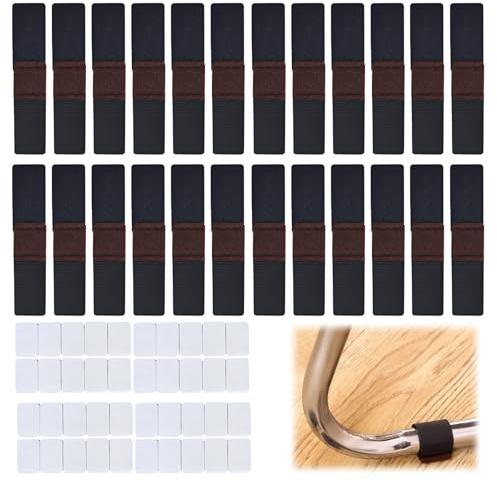 24 stycken möbelfilttassar med kardborreband, frisvingar, stolar, filtglidare, frisvingar, självhäftande filtkuddar för stolar, soffor, bord, hållbart material