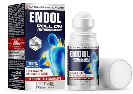 ROLL ON HUILES ESSENTIELLES Endol - Sensation de Chaleur - Pour Apaiser Muscles et Articulations - Gel Articulaire - Fabriqué en France - Eric Favre