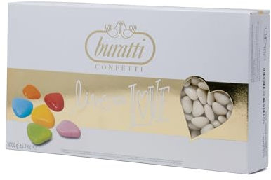 Buratti Confetti Confettis au Chocolat Avec Mini Coeurs Ivoire 1 Kg