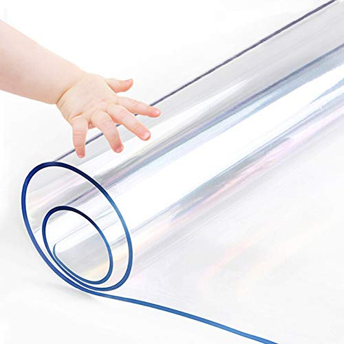 Schreibtischunterlage transparente |150x60cm | Tischunterlage mit Kantenschutz | Rutschfeste Schreibmatte Mauspad für PC und Laptop | PVC Schreibunterlage für Schule, Studiezimmer und Büro