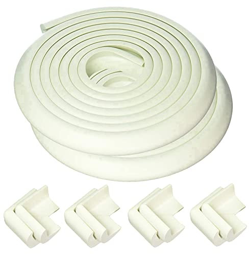 Tuokay, 6m Kantenschutz Baby mit 8 Eckschützer, L-Form Kinderschutz Kit, Kantenschutz Selbstklebend, Kinderschutz, Kinderbett Schutz, Tischeckenschutz, Kantenschutz Wand (Weiß)