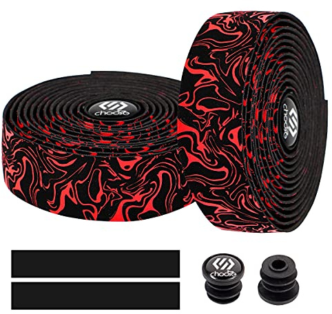 Chooee Cinta para manillar de bicicleta de carretera, 2 cintas antideslizantes para manillar, cinta para bicicleta, Rojo.