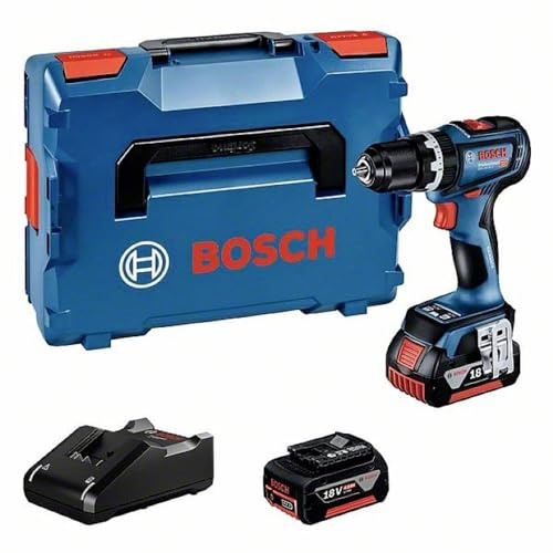 Bosch Professional 18V System perceuse-visseuse à percussion sans-fil GSB 18V-90 C (avec 2 batteries de 4,0 Ah, chargeur rapide GAL 18V-40, L-BOXX)