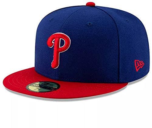 New Era MLB 59FIFTY 2-Tone Authentic Collection Fitted On Field Game Cap Hat, Philadelphia Phillies, 55 EU