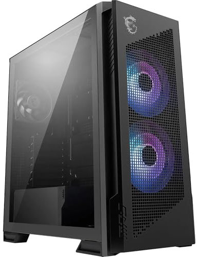 MPG Velox 300R Airflow PZ - Mid Tower Gaming-PC-Gehäuse - 160 mm Dual-Layer-Lüfter - Unterstützt Radiatoren mit bis zu 360 mm - Einfache DIY-Funktionen - Unterstützt Back-Connect Mainboards