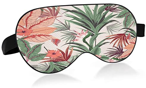 Masque de sommeil en forme de fleur de palmier pour femmes et hommes, lisse et confortable, masque pour les yeux, bandeau de nuit avec sangle réglable pour les voyages, le travail posté