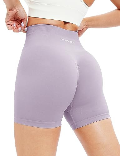 BAYDI Radlerhose Damen Booty Scrunch Shorts Blickdicht Kurze Sporthose Push Up Butt Gym Fitness