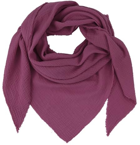 Gloop Damscarf XXL stickad triangel halsduk halsduk bomull triangulär halsduk muslin halsduk utan att skrapa på huden, Lilaröd, En Storlek
