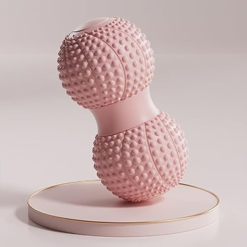 Massage Ball, Fascia Ball Foot Massage Double Ball Peanut Ball Deep Muscle Relaxation Hedgehog Ball Shoulder and Neck Stretching Yoga Fitness Ball (Pink)