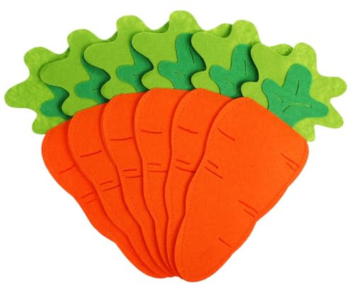 ABOOFAN 6pcs Easter Cutlery Holder Carrot Shape Bags Cutlery Storage Spoon Organizer