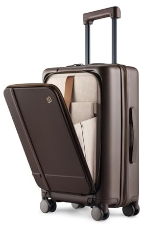 NINETYGO Carry On Luggage 22x14x9 Airline Approved, Coffee Journey Luggage