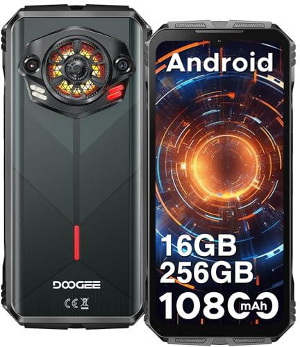 DOOGEE S Punk Rugged Smartphone Android Phone 16GB+256GB/1TB, 10800mAh 33W Charging, Super Speaker, 50MP+16MP, 6.58 FHD+,IP68 Waterproof/LED Light/4G Dual SIM/NFC/OTG/Face/Fingerprint Unlock - Dark