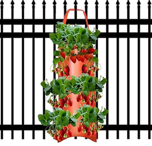 Genérico Bolsas De Cultivo para Fresas | Bolsas De Cultivo Colgantes De Jardín - Accesorio para Plantar Frutas Hortalizas Flores En Exterior Patio Y Balcón