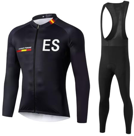 UGLY FROG 2026 Conjunto Invierno Ciclismo Hombre Manga Larga + Ropa Ciclismo con Tirantes Acolchado Culotte Largo