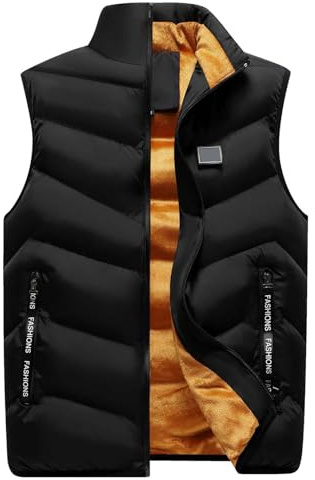 LIANGTUOHAI Nouveaux Gilets Pour Homme Col Montant Doudounes Sans Manche Zippé Chaude Hiver Gilet En Duvet Homme Avec Poches Thermique Epaissie Casual Mode Veste Manteau Sans Manches Grande Taille