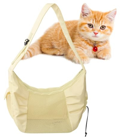 Cajas de transporte para gatos, bolsa de hombro grande con cremallera en la parte superior, con malla ventilada y lados suaves, para cachorros de hasta 6 kg, viajes, gatitos, bicicleta, avión