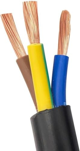 Elektrisk ledning, trunking Solid 2 Cores/3 Cores Elektriska ledningar, 2 meter svart kåpa Kopparkärna Standardkabel 1 mm 1,5 mm 2,5 mm 4 mm 6 mm trådkopplingsvävstol (Färg: 3X4MM)(3x6mm)