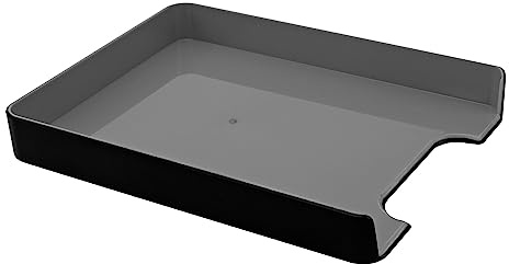 Advantus Fusion Letter Tray, 12 13/16H x 1 3/4W x 10 1/8D, Black/Gray