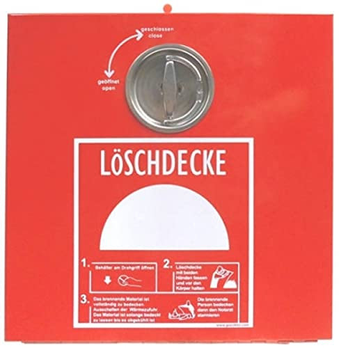 Löschdeckenbehälter aus Stahlblech + Löschdecke 160x180cm extra dicke Ausführung