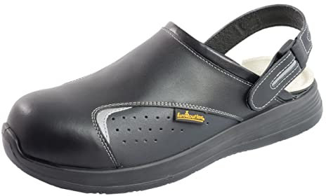 EuroRoutier Basic 2.0 Black Leder, Schuhe, Sicherheitsclogs, EN ISO 20345: 2011 SB A-E-FO-SRA (Numeric_44)