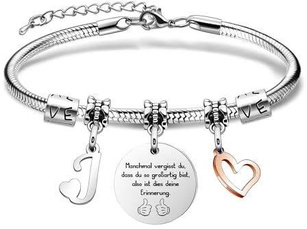 SAMORION 26 Brief Armband,Name Geschenk Inspirierende Armband,Manchmal Vergessen du,Dass Du So Großartig Bist Erinnerung Schmuck Für Frauen Geburtstagsg Armbänder für Freund Weihnachts Abschluss (J)