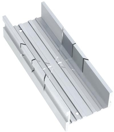 HAUTMEC Caja de inglete de 5.3 pulgadas, caja de inglete de aleación de aluminio resistente, cortes precisos en ángulos de 45°, 90° y 135°, para metal, manualidades, madera, corte de plástico, HT0417